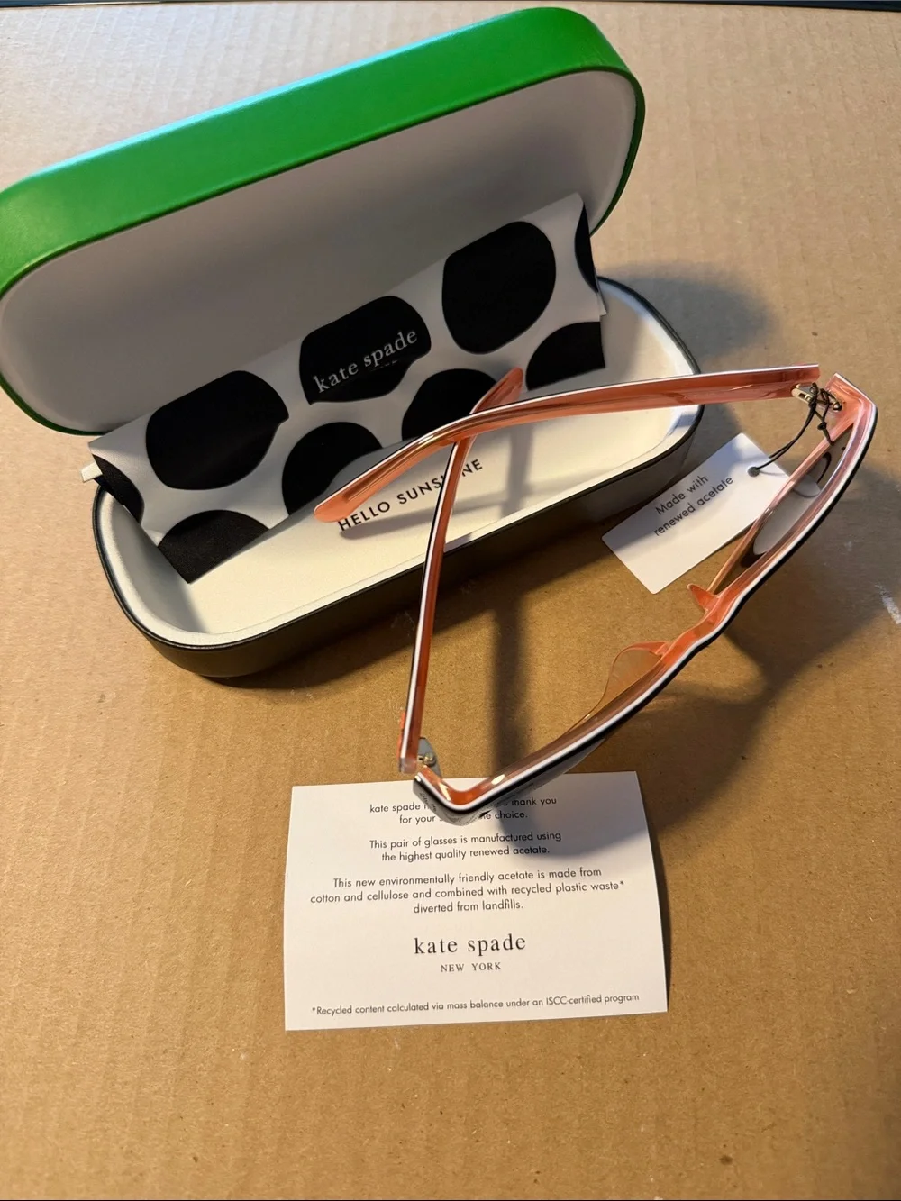 NEW kate spade Golda/G/S 086HA, 135 Black&Pink Cat-Eye Sunglasses-low shipping